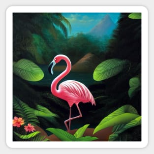 Flamingo in The Tropics Sticker